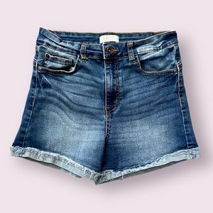 Ariya Jeans Distressed Cuffed Denim Shorts